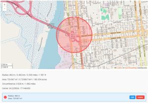 0,3 miles circle map