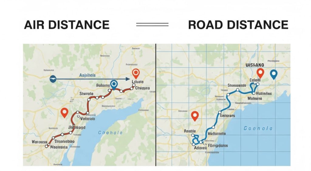 Air Distance vs Road Distance: What's the Difference?